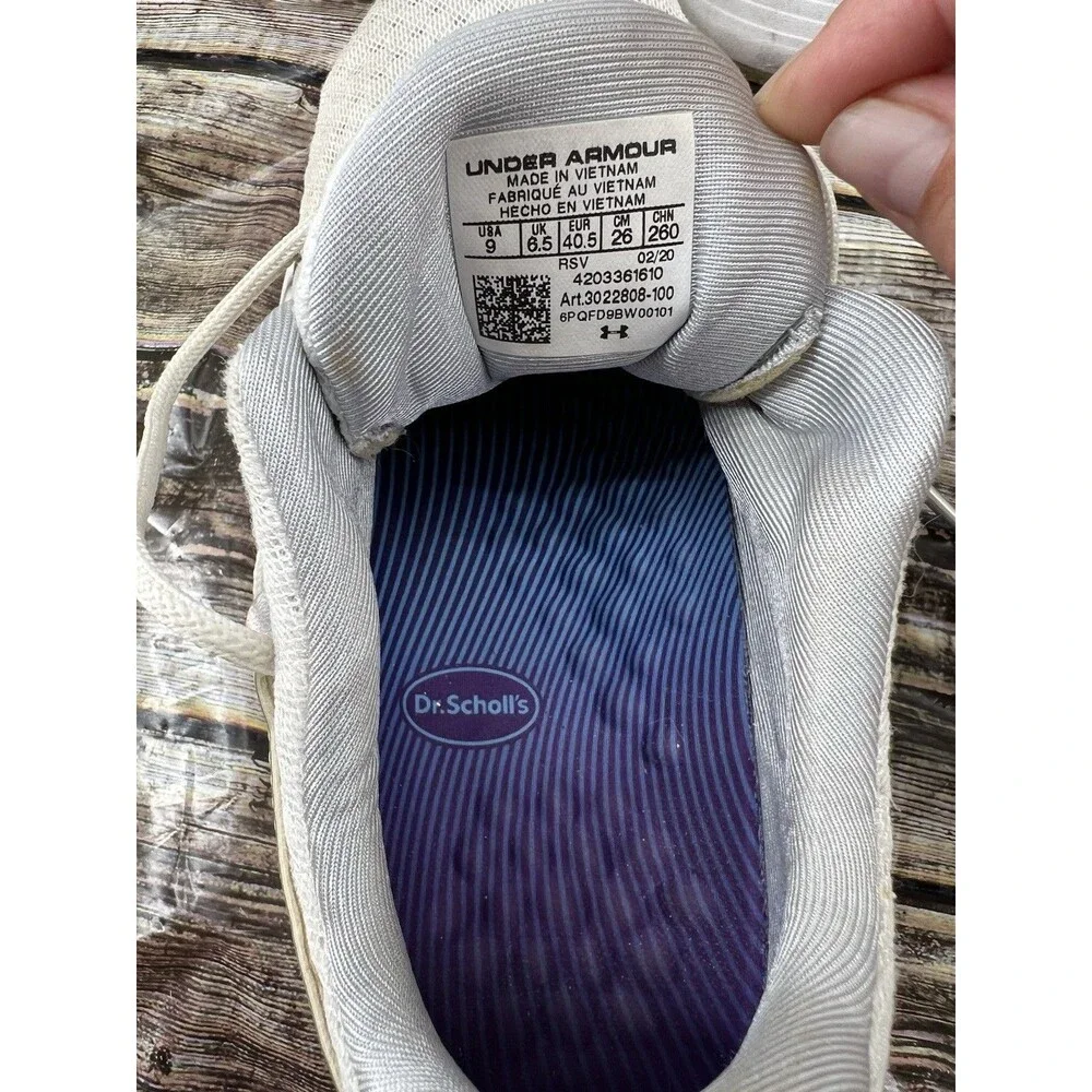 Under Armour Women's Pink Grey Wide Band Breathe Women’s Size 10 W/Dr. Scholl's